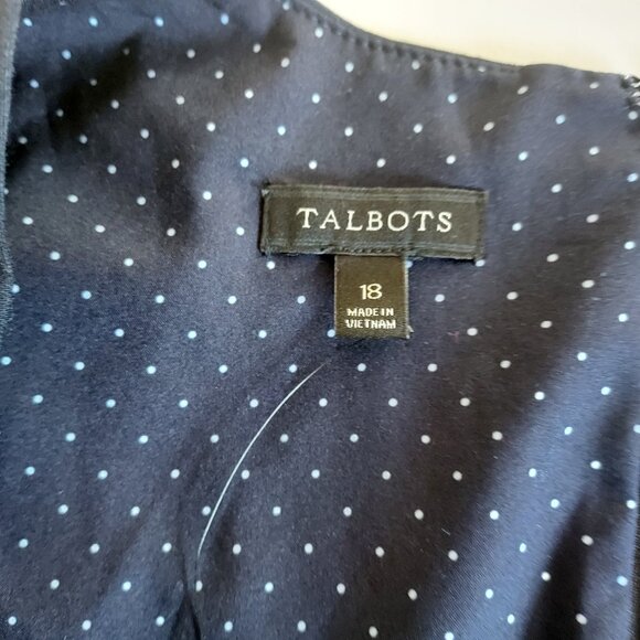 Talbots Seasonless Wool Blend Sleeveless Navy Blue Sheath Dress Size 18 NWOT - Picture 5 of 12